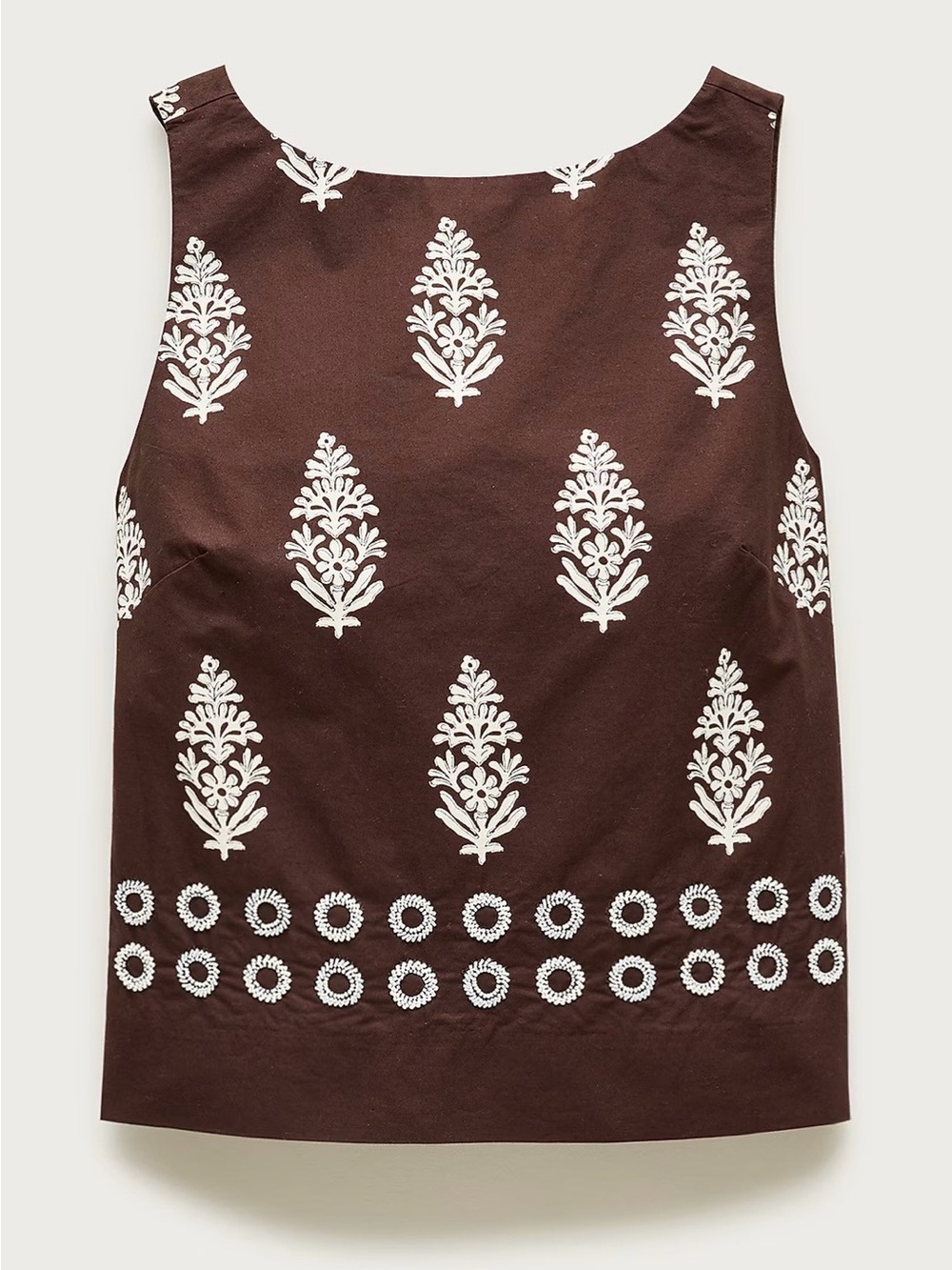 J.Crew Women's Brown Sleeveless Beaded Tank Top size 10